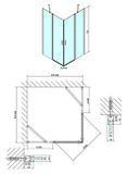 POLYSAN ZOOM LINE 100cm sprchový kút štvorcový, profil hliník lesklý, sklo číre, ZL5416