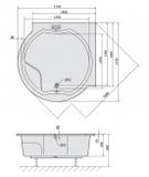 POLYSAN ROYAL CORNER 173,5 x 173,5cm vaňa kruhová rohová s podpornou konštrukciou, akrylátová, 74211