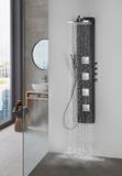 POLYSAN SPIRIT SQUARE sprchový panel s termostatickou batériou, nástenný, čierny, 81251