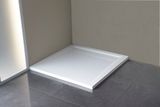 POLYSAN ARENA 90cm sprchová vanička štvorcová nízka so skrytým sifónom, liaty mramor, 71601