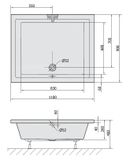 POLYSAN DEEP 110 x 90cm sprchová vanička obdĺžniková hlboká (minivaňa) s konštrukciou, akrylát, 72372