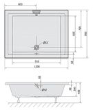POLYSAN DEEP 120 x 90cm sprchová vanička obdĺžniková hlboká (minivaňa), akrylát, 72383