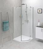 POLYSAN FLEXIA 90cm sprchová vanička štvrťkruhová R550 plochá, extra nízka, liaty mramor, 91181