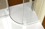 POLYSAN LUSSA 90cm sprchová vanička štvrťkruhová R550, nízka so skrytým sifónom, liaty mramor, 71602