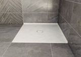 POLYSAN MIRAI 90 x 80cm pravá sprchová vanička obdĺžniková pod obklad, plochá, extra nízka, liaty mramor, 73168