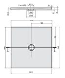 POLYSAN MIRAI 90cm sprchová vanička štvorcová pod obklad, plochá, extra nízka, liaty mramor, 73165