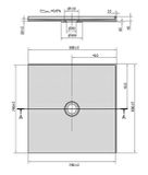 POLYSAN MIRAI 80cm sprchová vanička štvorcová pod obklad, plochá, extra nízka, liaty mramor, 73182