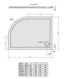 POLYSAN RENA 120 x 90cm ľavá sprchová vanička štvrťkruhová asymetrická, nízka, liaty mramor, 64611
