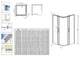 RADAWAY ESPERA KDD 100cm ľavé dvere do kombinácie / sprchový kút hranatý, profil chróm, sklo číre, 380152-01L
