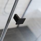 RADAWAY ESSENZA BLACK PTJ 100 x 90cm ľavý sprchový kút päťuholníkový, profil čierny, sklo číre, 1385010-54-01L1385057-01-01