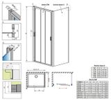 RADAWAY EVO DW 110cm sprchové dvere do niky / sprchový kút hranatý, profil chróm, sklo číre, 335110-01-01