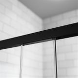RADAWAY IDEA BLACK KDJ 130cm ľavé dvere do kombinácie / sprchový kút rohový, profil čierny, sklo číre, 387043-54-01L