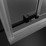 RADAWAY IDEA BLACK DWJ 150cm pravé sprchové dvere do niky, profil čierny, sklo číre, 387019-54-01R