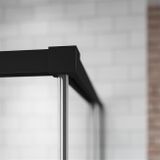 RADAWAY IDEA BLACK KDD 110cm ľavé dvere do kombinácie / sprchový kút rohový, profil čierny, sklo číre, 387063-54-01L