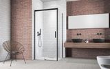RADAWAY IDEA BLACK KDJ 150cm ľavé dvere do kombinácie / sprchový kút rohový, profil čierny, sklo číre, 387045-54-01L