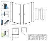 RADAWAY NES BLACK DWJ I FACTORY 100cm pravé dvere do niky, profil čierny, sklo factory, 10026100-54-55R