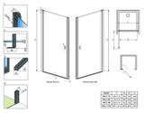 RADAWAY NES BLACK DWJ I FRAME 100cm ľavé dvere do niky, profil čierny, sklo frame, 10026100-54-56L