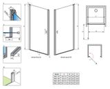 RADAWAY NES DWJ I 70cm ľavé dvere do niky, profil chróm, sklo číre, 10026070-01-01L