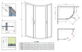RADAWAY PREMIUM PLUS E1700 100 x 80cm sprchový kút oblúkový asymetrický nízky, profil chróm