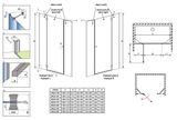 RADAWAY TORRENTA DWJS 140cm ľavé sprchové dvere do niky, profil chróm, sklo číre, 1320612-01-01L1320370-01-01