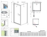RADAWAY TWIST DW 80cm sprchové dvere do niky / sprchový kút hranatý, profil chróm