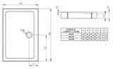 RADAWAY DOROS D STONE 100 x 80cm sprchová vanička obdĺžniková, so sifónom, nožičkami a čelným panelom, akrylát, biela, SDRD1080-05-04S