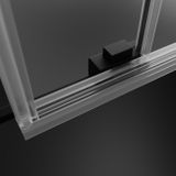 RADAWAY IDEA BLACK PN DWJ+S 160cm ľavá vaňová zástena čelná celorámová do kombinácie, zasúvacie dvere, profil čierny, sklo číre, 10042160-54-01L