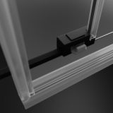 RADAWAY IDEA BLACK PN DWJ+S 150cm ľavá vaňová zástena čelná celorámová do kombinácie, zasúvacie dvere, profil čierny, sklo číre, 10042150-54-01L