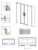 RADAWAY IDEA PN DWD 170cm vaňová zástena celorámová do niky, posuvné dvere, profil chróm, sklo číre, 10004170-01-01