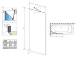 RADAWAY IDEA PNJ II 80cm vaňová zástena pevná jednodielna, profil chróm, sklo číre, 10001080-01-01