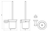 RAVAK CHROME WC kefa s nádobku a držiakom CR 410.00, chróm, sklo matné, X07P196