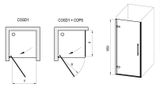 RAVAK COOL! COSD1 80cm dvere do niky alebo do kombinácie / sprchový kút hranatý, profil čierny, sklo číre, X0VV40300Z1