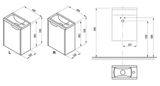 RAVAK CLASSIC II 40 x 22 x 50cm pravá skrinka pod malé umývadlo, biela, X000001486