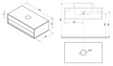 RAVAK STEP 100 x 54 x 30,5cm skrinka pod umývadlo závesná so zásuvkou, biela / orech, X000001418