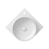 RAVAK YARD 45 x 45cm umývadlo okrúhle rohové, bez prepadu, keramika, biele, XJX01245000