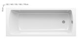 RAVAK CLASSIC II 160 x 70cm vaňa obdĺžniková, akrylátová, biela, CC41000000