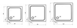 RAVAK PERSEUS PRO CHROME 80cm štvorcová sprchová vanička, liaty mramor, XA044401010