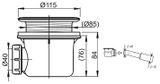RAVAK BASIC sifón vaničkový Ø90mm, chróm, X01308