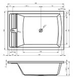 RIHO SAVONA 190 x 130cm vaňa obdĺžniková veľká dvojmiestna, s podhlavníkom, akrylát, BB79