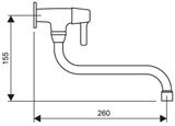 SAMPLUS výtokový ventil nástenný, spodná hubica, chróm, D220
