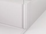 SANSWISS CADURA WHITE CAST ATYP 90 - 140cm pevná bočná stena do kombinácie, profil biely, sklo číre, CASTSM20907