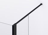 SANSWISS DIVERA BLACK D22WI2 120cm pevná sprchová stena samostatná alebo do kombinácie, s krátkou otočnou stenou 90º, profil čierny matný