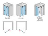 SANSWISS PUR PU13 ATYP výška 230 - 250cm, 0 - 160cm ľavé dvere do niky alebo do kombinácie / sprchový kút rohový, chróm
