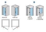 SANSWISS PUR PUR1C ATYP výška do 200cm, 70 - 100cm, pravé dvere do niky alebo do kombinácie / sprchový kút rohový, chróm