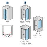 SANSWISS SOLINO SOL2 ATYP 70 - 120cm dvere do niky alebo do kombinácie / sprchový kút rohový, profil chróm