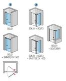 SANSWISS SOLINO SOL31 120cm dvere do niky alebo do kombinácie / sprchový kút rohový, profil chróm