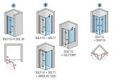 SANSWISS SOLINO SOLF1 90cm ľavé dvere do niky alebo do kombinácie / sprchový kút rohový, profil chróm
