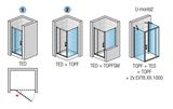 SANSWISS TOP-LINE TED 140cm dvere do niky alebo do kombinácie / sprchový kút rohový