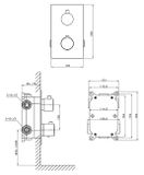 SAPHO KIMURA podomietkový sprchový set s termostatickou batériou, chróm, KU383-21