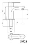 SAPHO SMALL ventil umývadlový stojančekový, chróm, SM23